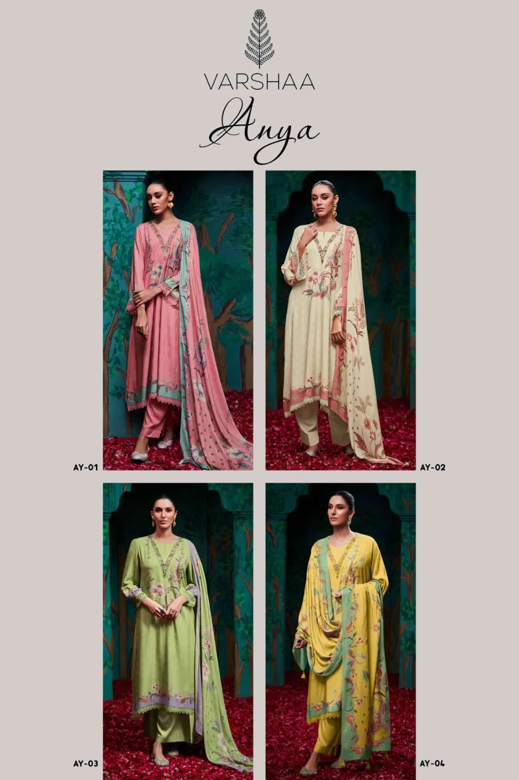 Anya By Varsha Cotton Linen Printed Designer Salwar Suits Wholesale Online